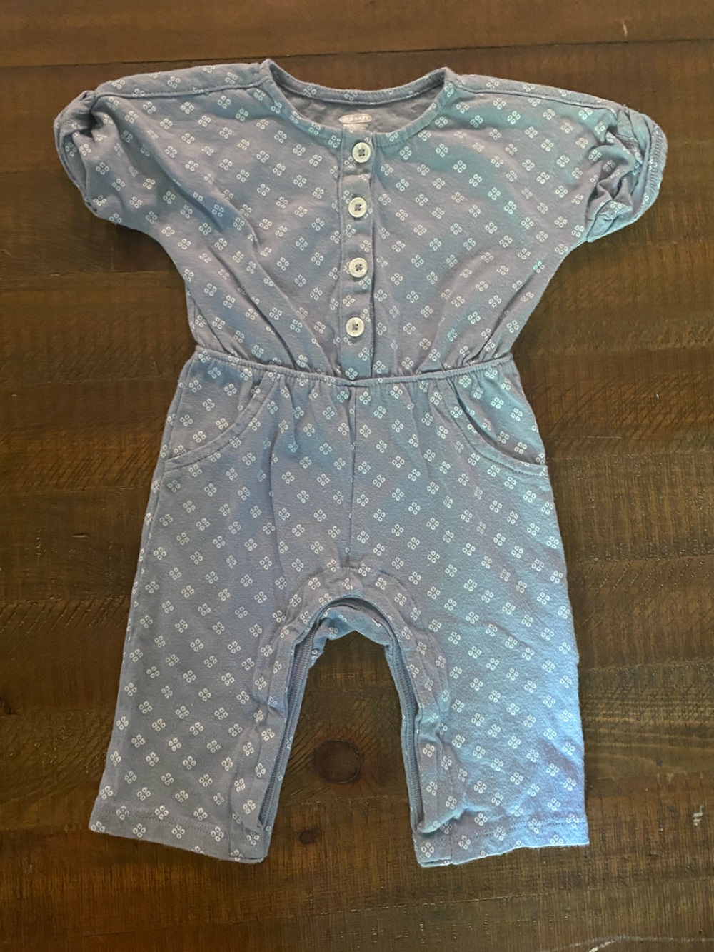 Blue Old Navy Infant Romper with Puff Sleeves